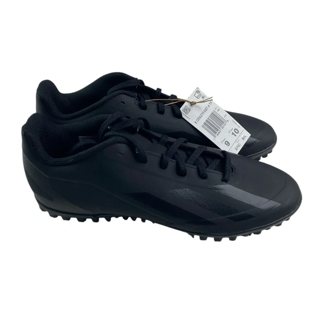 NWT ADIDAS X CRAZYFAST.4 TF SOCCER SNEAKER Black Mens 9